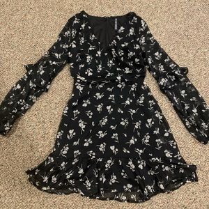 Design lab black and white floral dress